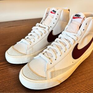 Nike Men's White and Red High-Top Blazers Sneakers 10.5 NWOB